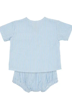 Copenhagen Colors Bæk og bølge baby set - SKY BLUE- Shortssæt