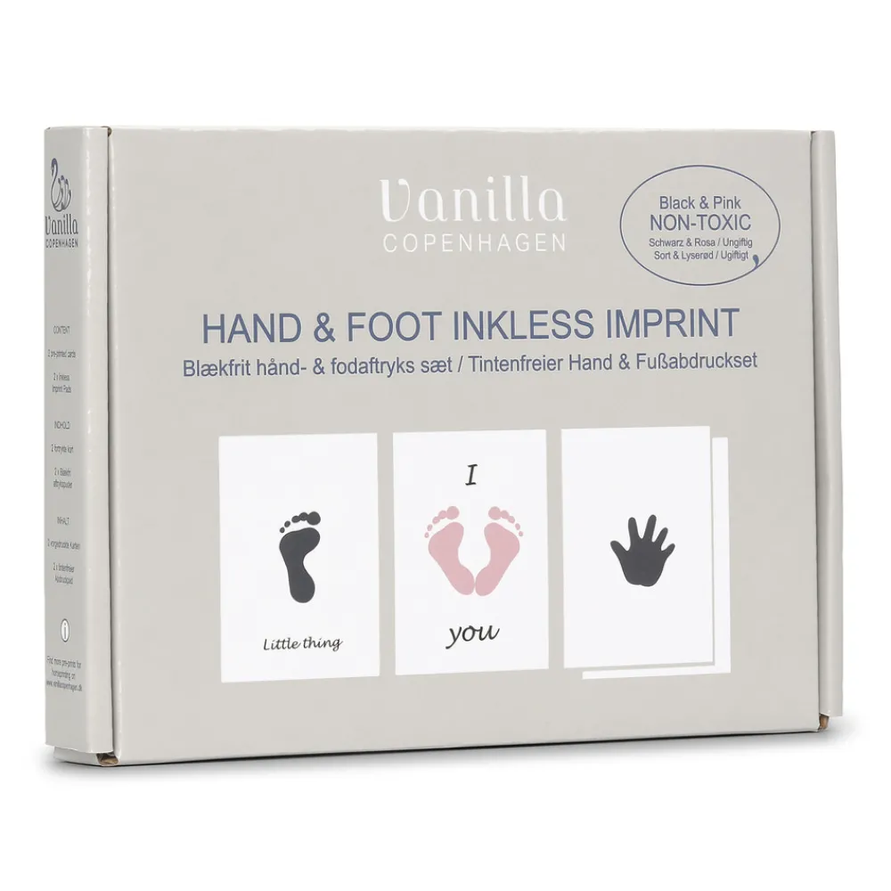 Vanilla COPENHAGEN Blækfri hånd og fodaftryk- 2-pak - Lyserød/Sort- Hånd- & Fodaftryk