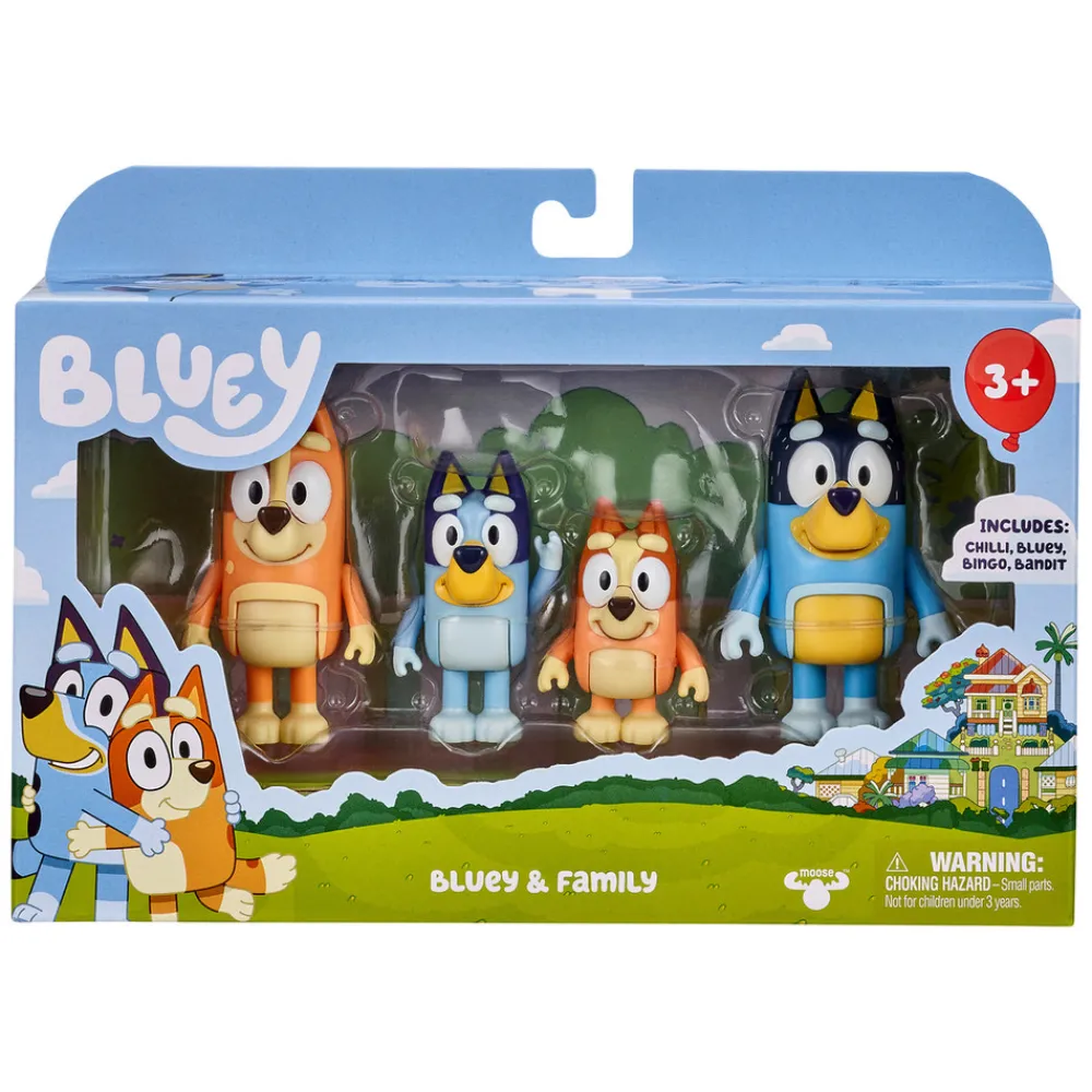 BLUEY Figurer 4 figur pk. - Family eller venner- Figurer