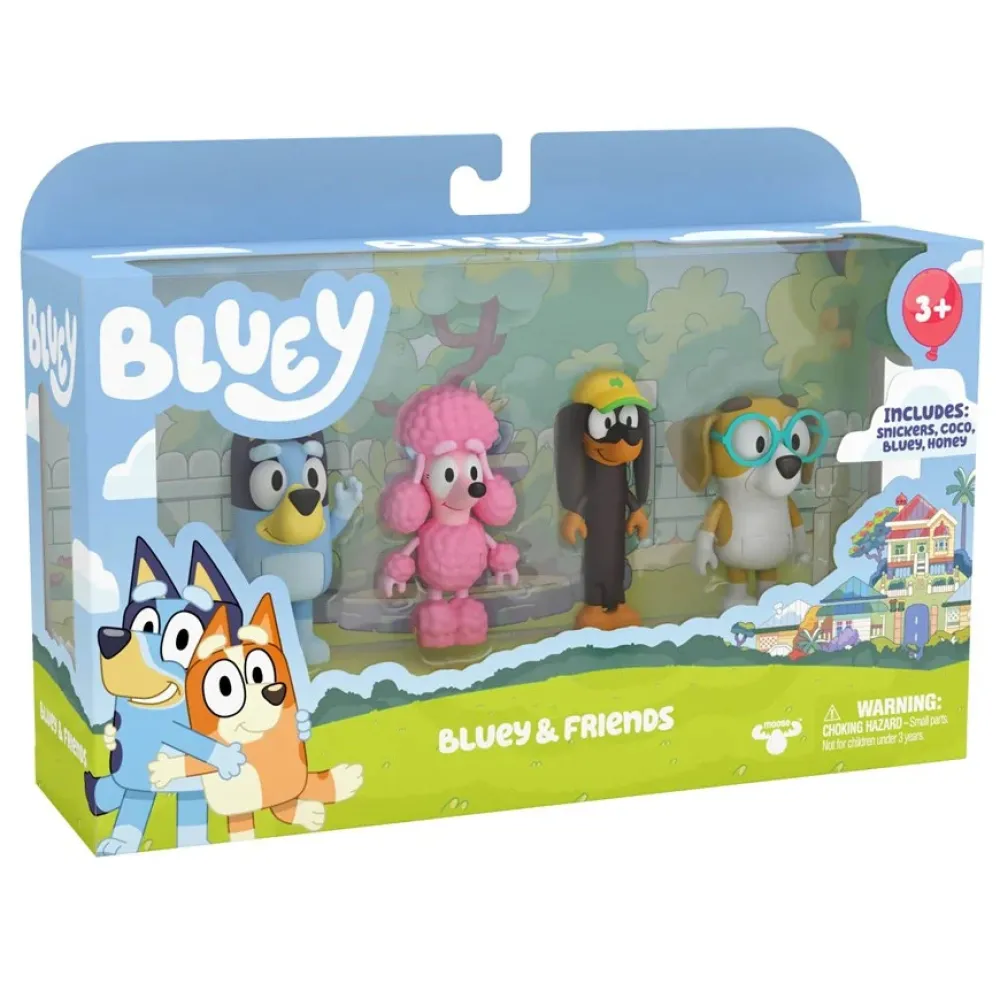 BLUEY Figurer 4 figur pk. - Family eller venner- Figurer