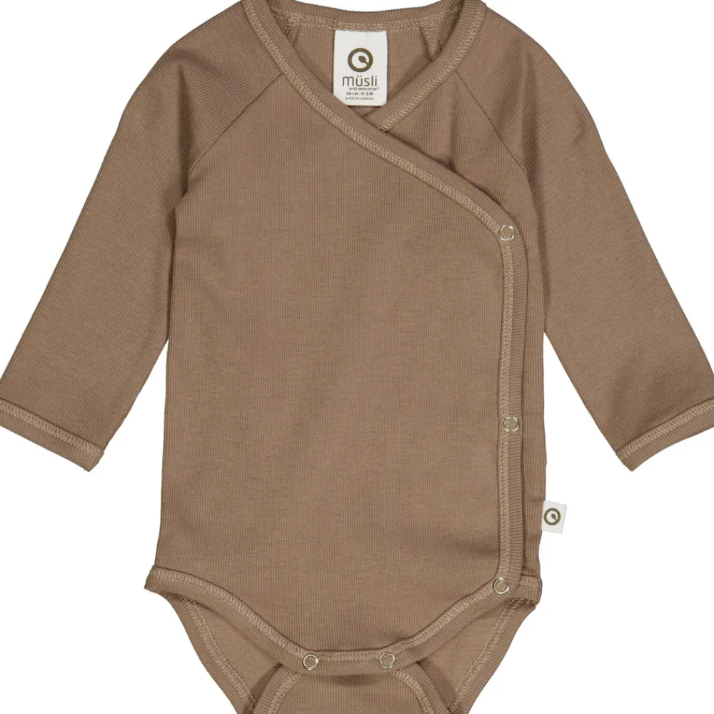 Müsli Body - Walnut- Bodystocking M. Skrålukning|Bodystocking Langærmet