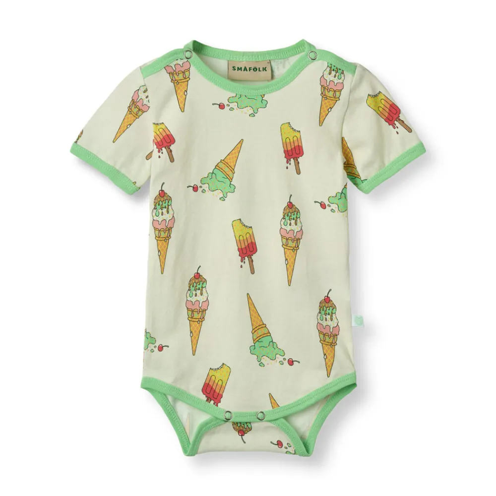 Småfolk Body kortærmet - Marsmallow- Bodystocking Kortærmet