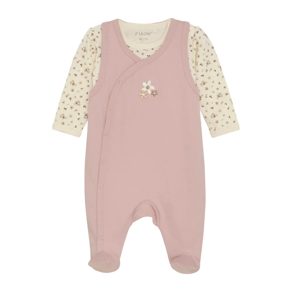 Fixoni Body langærmet m. Romper - Shadow gray- Heldragter M. Fod|Bodystocking Langærmet