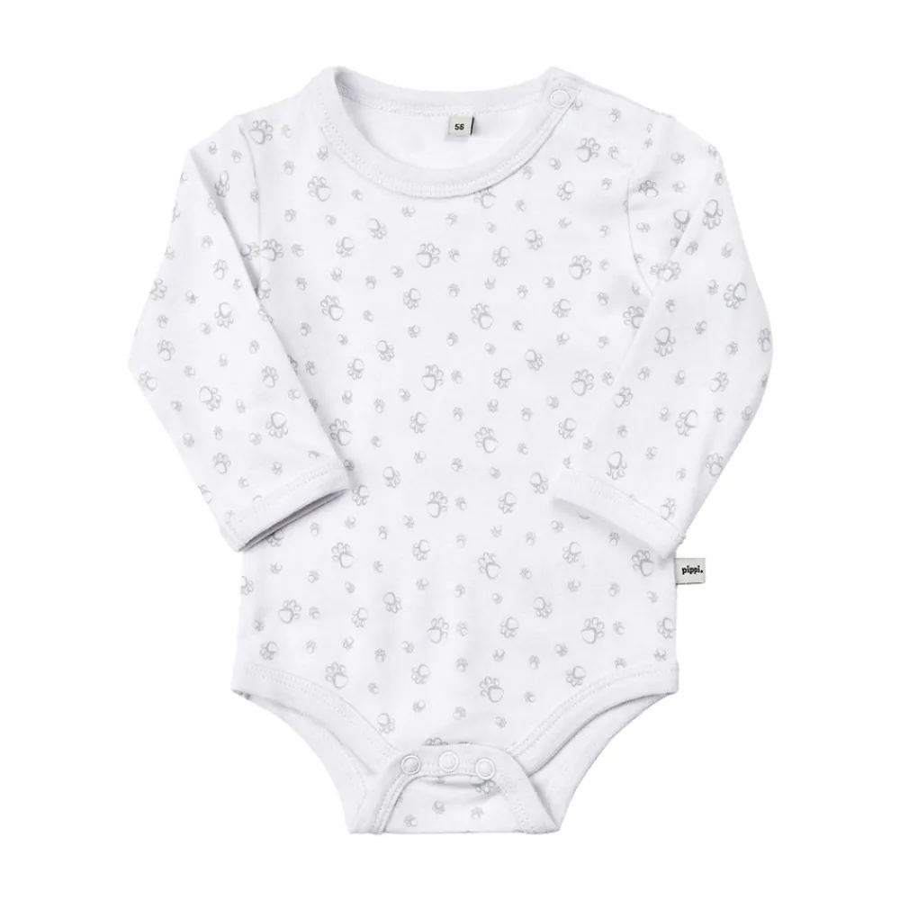 Pippi Body Langærmet Med Print 4-Pak - 190- Multipack|Bodystocking Langærmet