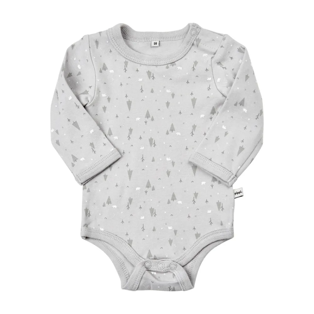 Pippi Body Langærmet Med Print 4-Pak - 190- Multipack|Bodystocking Langærmet