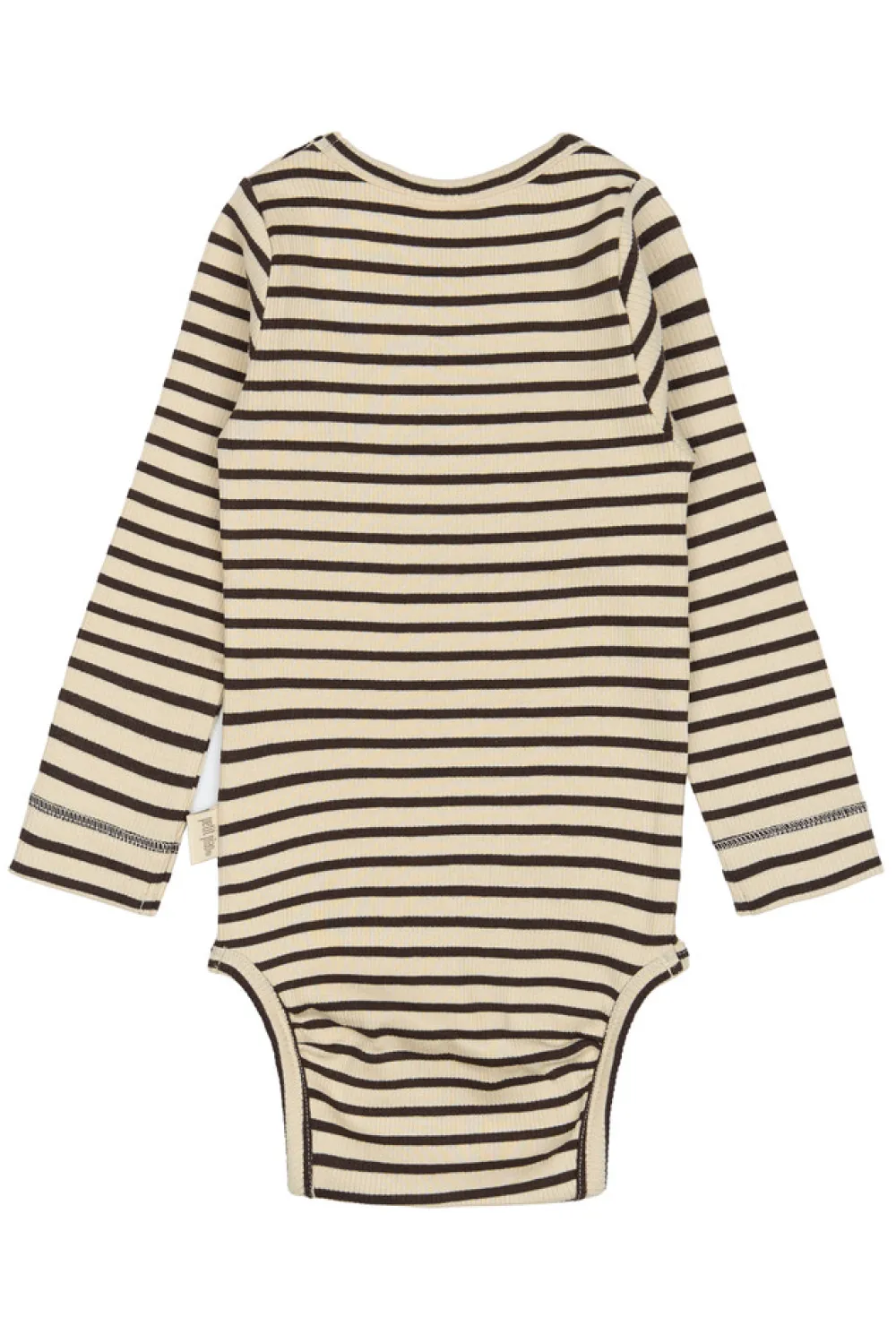 PETIT PIAO Body ls - Coffee Bean/Off White- Bodystocking Langærmet