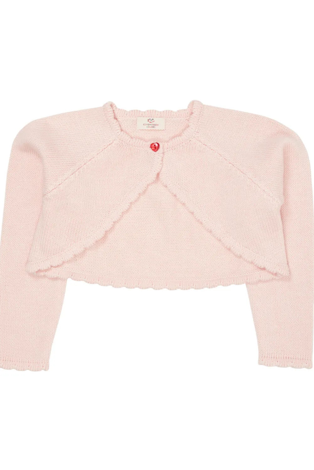 Copenhagen Colors Bolero m. hjerter - SOFT PINK- Cardigans, Veste & Trøjer