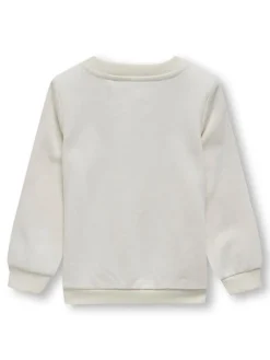 KIDS ONLY Bow langærmet o-neck sweat - CLOUD DANCER- Bluser