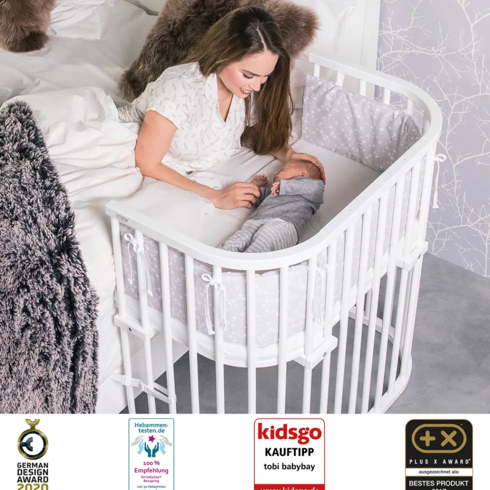 Babybay Boxspring bedside crib - Hvid-Børn Side By Side Senge