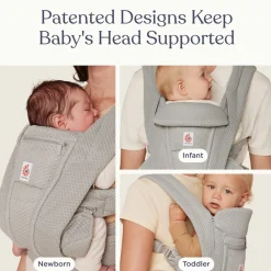 Ergobaby Bæresele, Omni Deluxe, Mesh - Pearl Grey- Bæreseler & Vikler