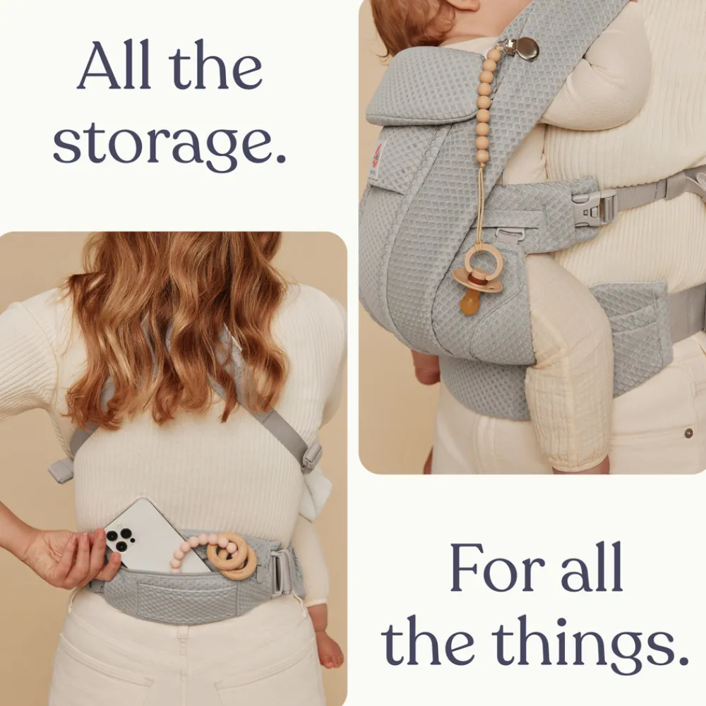 Ergobaby Bæresele, Omni Deluxe, Mesh - Pearl Grey- Bæreseler & Vikler