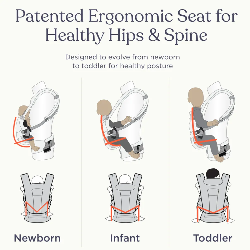 Ergobaby Bæresele, Omni Deluxe, Mesh - Pearl Grey- Bæreseler & Vikler
