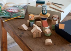 Sebra Byggeklodser i træ, Totem, Wildlife animals- Træklodser