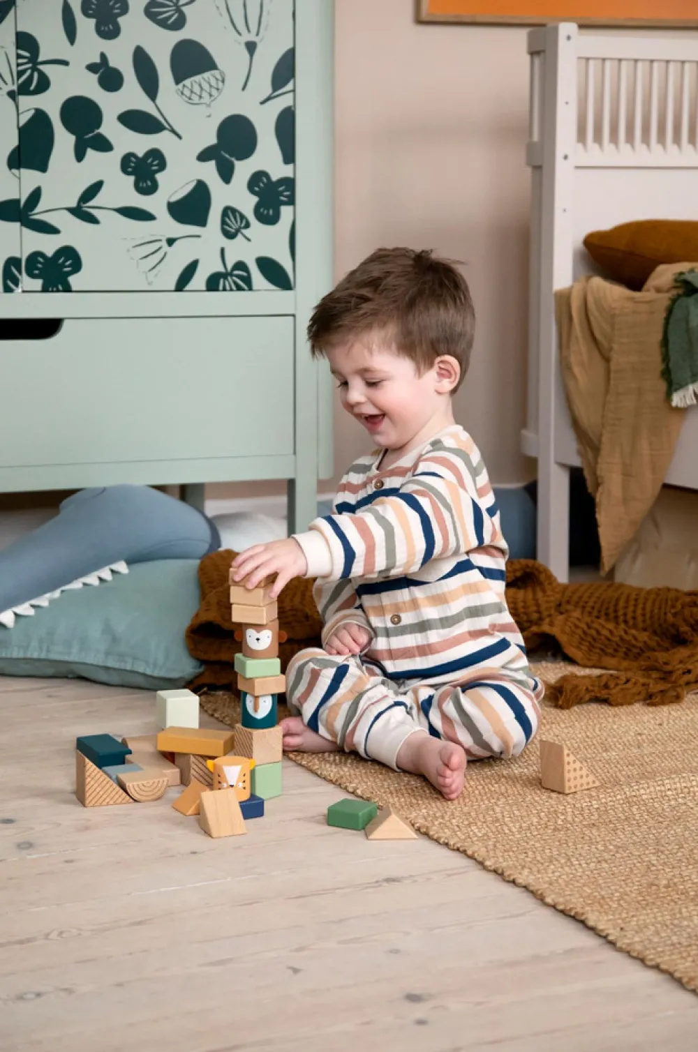 Sebra Byggeklodser i træ, Totem, Wildlife animals- Træklodser