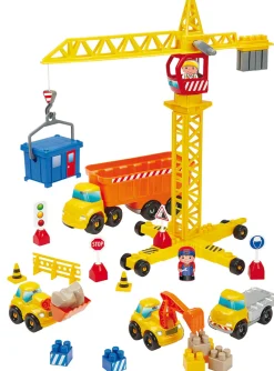 ECOIFFIER Byggeplads m/kran + køretøjer & figurer- Legetøjsbiler