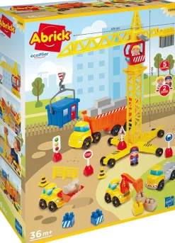 ECOIFFIER Byggeplads m/kran + køretøjer & figurer- Legetøjsbiler