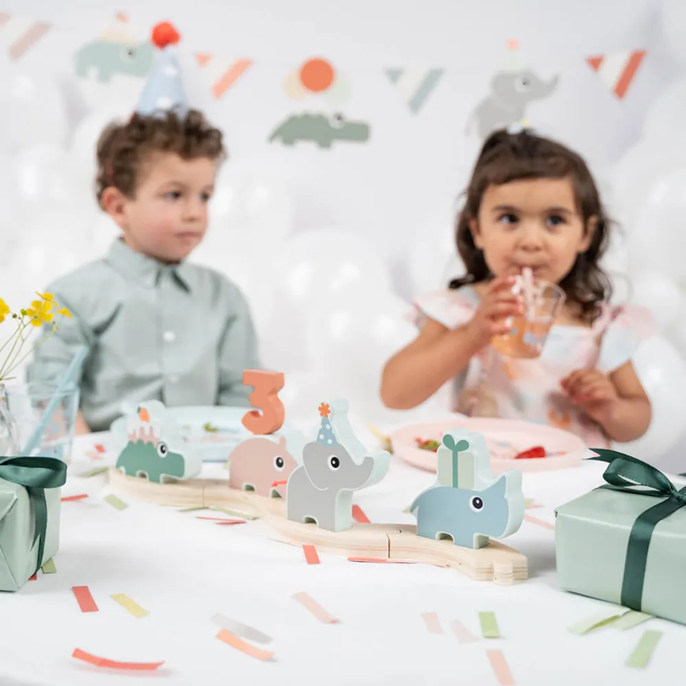 Done By Deer Celebration parade Deer friends Farvemix-Børn Fødselsdagstoge|Trælegetøj