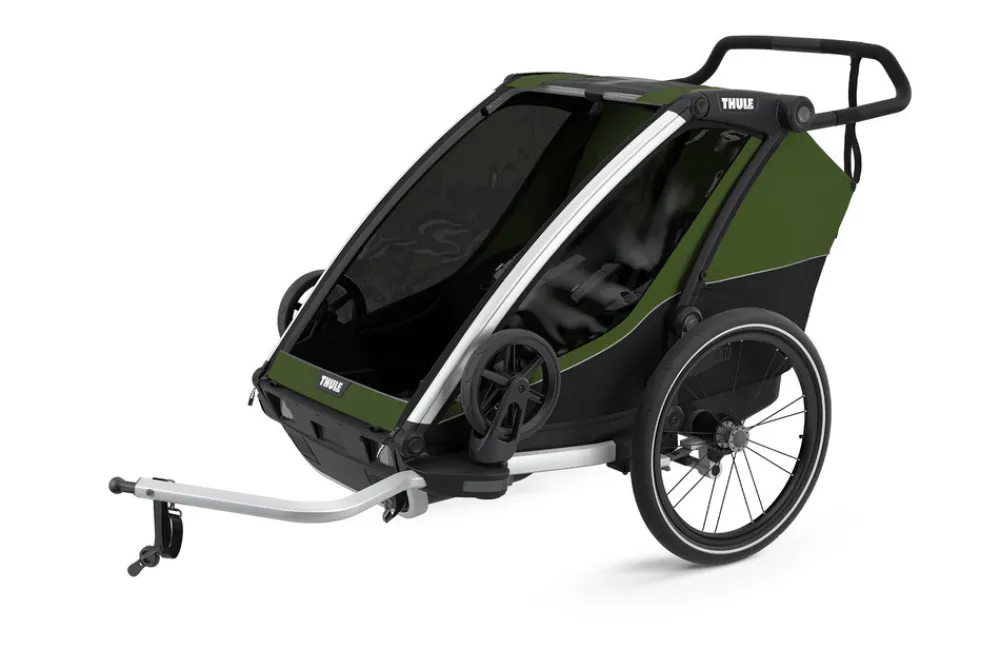 Thule Chariot Cab 2 - cypres green- Søskende/Tvillingevogne|Cykelvogne