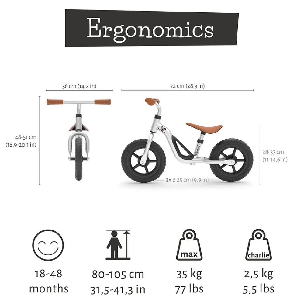 Chillafish Charlie letvægts-balancecykel silver- Løbecykler & Cykler