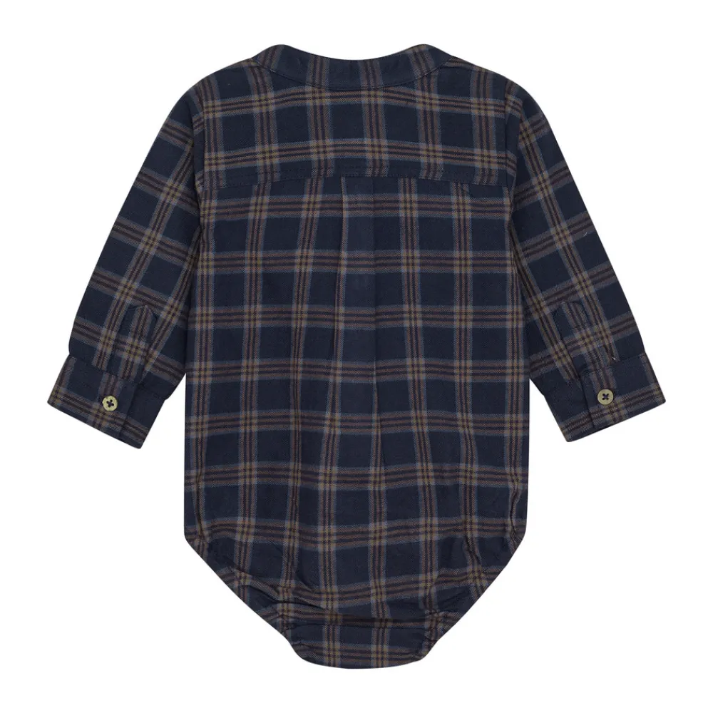 Minymo Check Body Langærmet - 7021- Bodystocking Langærmet