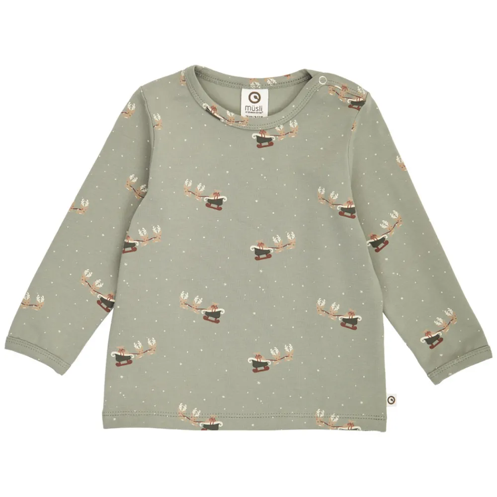 Müsli Christmas Bluse - Shadow/Deep green/Balsam cream- Juletøj|Bluser