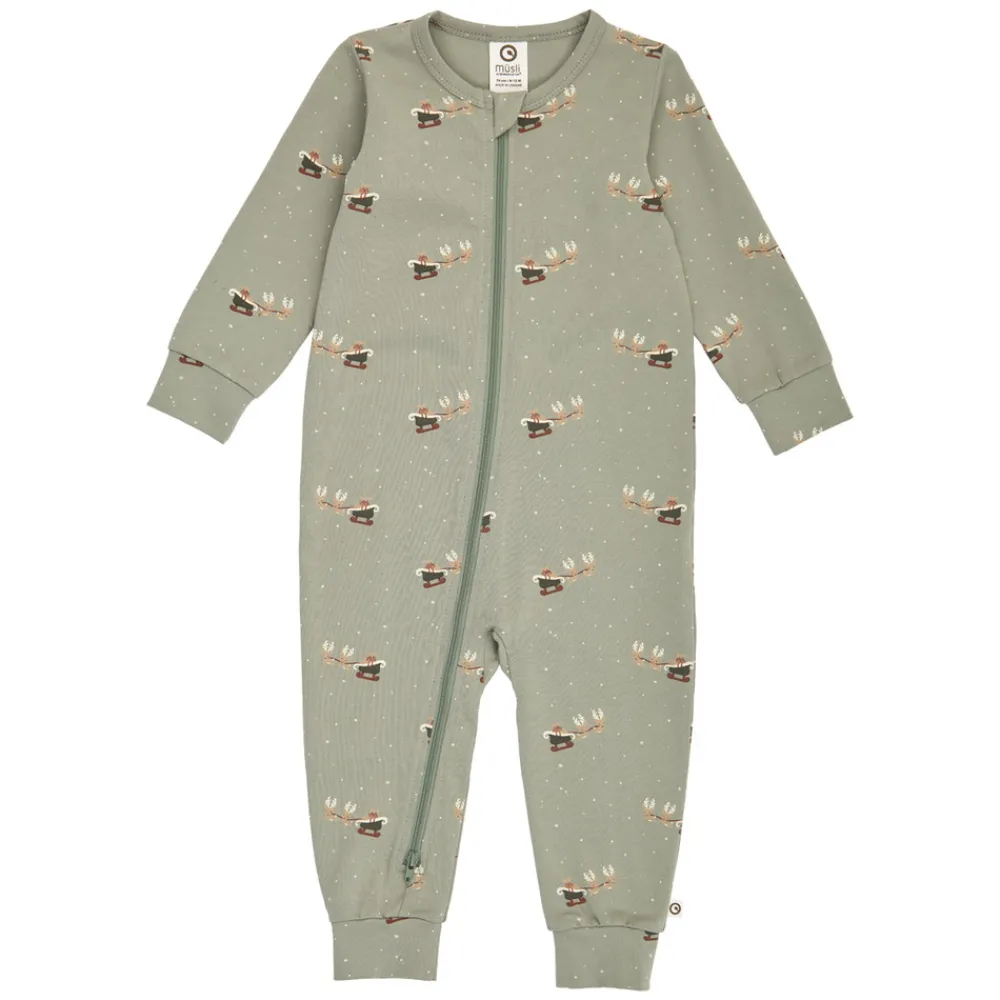 Müsli Christmas Heldragt - Shadow/Deep green/Balsam cream- Juletøj|Heldragter U. Fod