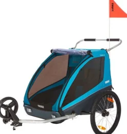 Thule Coaster XT - blue- Søskende/Tvillingevogne|Cykelvogne