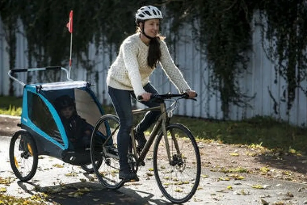 Thule Coaster XT - blue- Søskende/Tvillingevogne|Cykelvogne