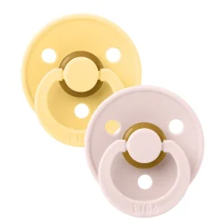 BIBS Colour 2 pk Latex Str. 2 Pale Butter/Petal- Sutter
