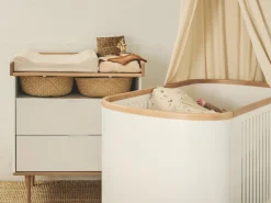 BeKids Curve babyseng - hvid/eg-Børn Tremmesenge