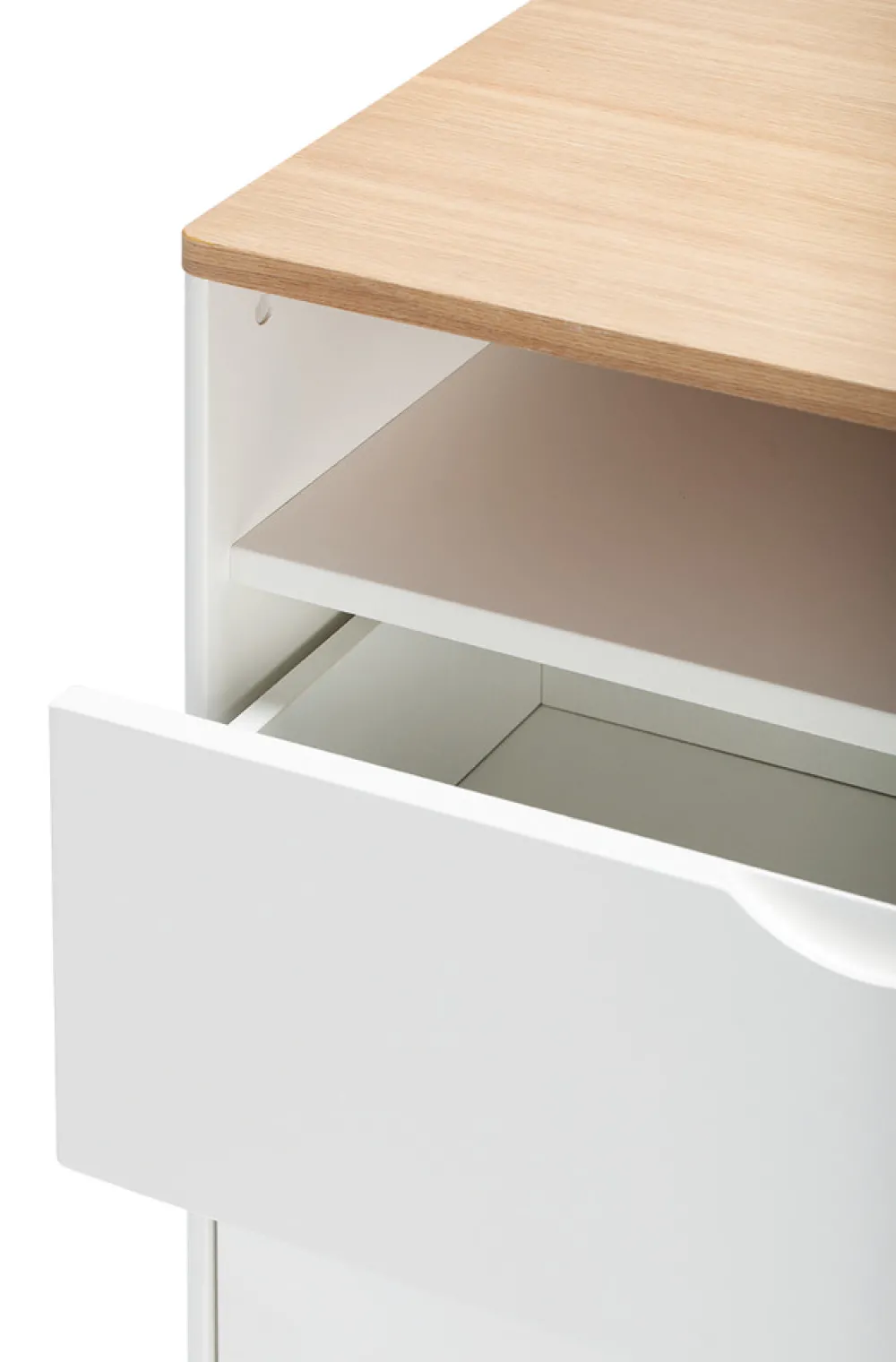 BeKids Curve puslekommode - hvid/eg-Børn Pusleborde|Pusleborde