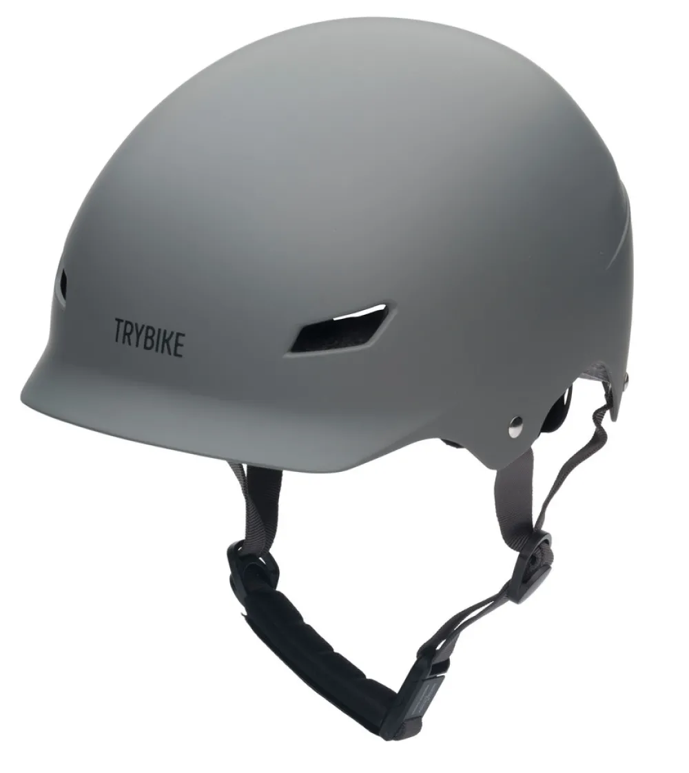 Trybike Cykelhjelm med retrolook - antracitgrå S/M- Cykelhjelme & Tilbehør|Cykelstole & Hjelme