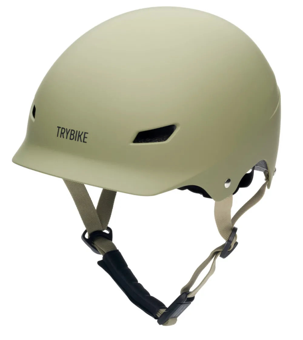 Trybike Cykelhjelm med retrolook - vintagegrøn S/M- Cykelhjelme & Tilbehør|Cykelstole & Hjelme