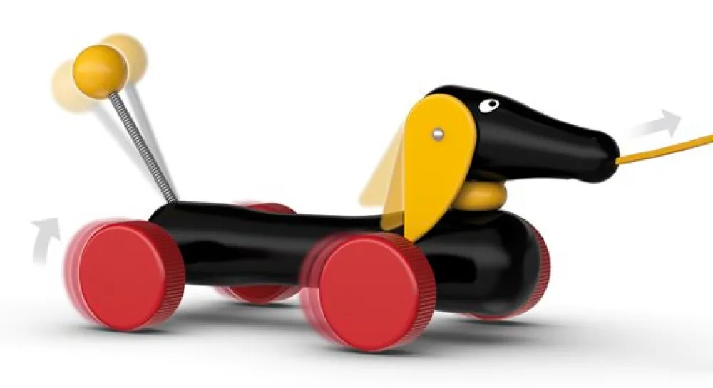 Brio Dachsie, hund, Pull along - FSC®- Trælegetøj|Trækdyr