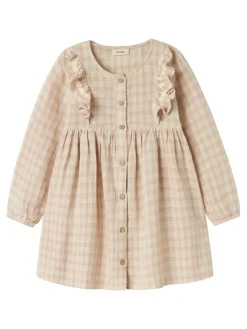 Lil' Atelier Dagmar ls løs kjole - PEACH WHIP- Kjoler