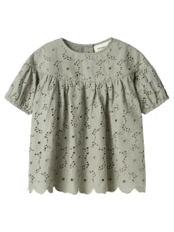 Lil' Atelier Dally ss løs skjorte - FOREST FOG- T-Shirts & Toppe|Skjorter