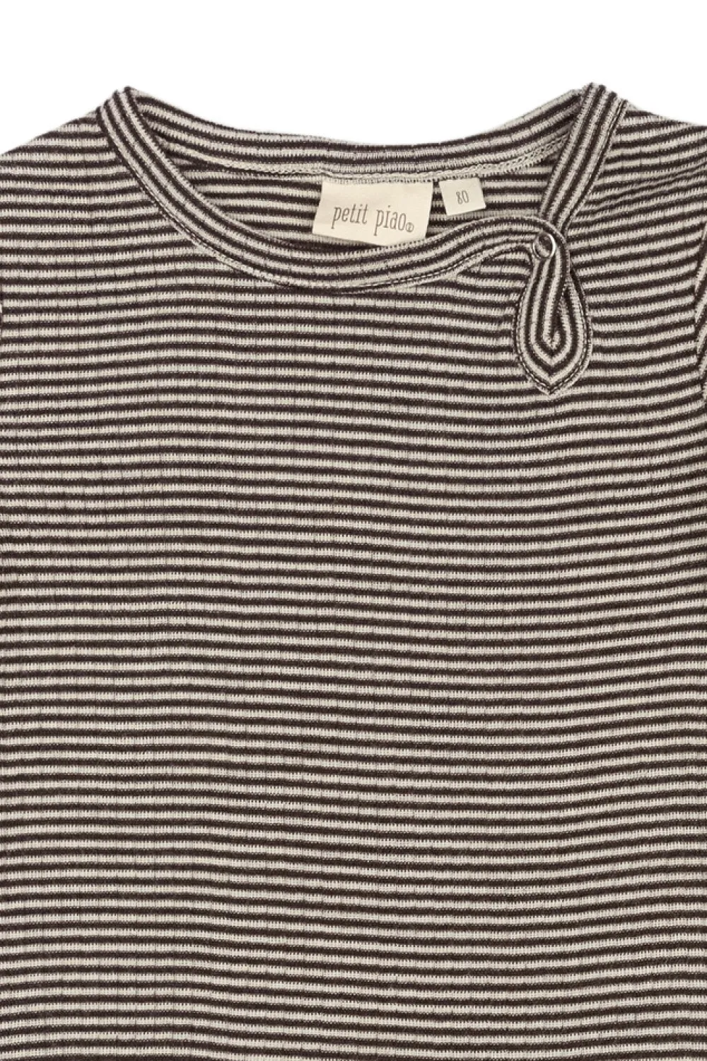 PETIT PIAO Dante Uld Body Langærmet - Coffee Bean/Dark Off White- Uldbodyer|Bodystocking Langærmet