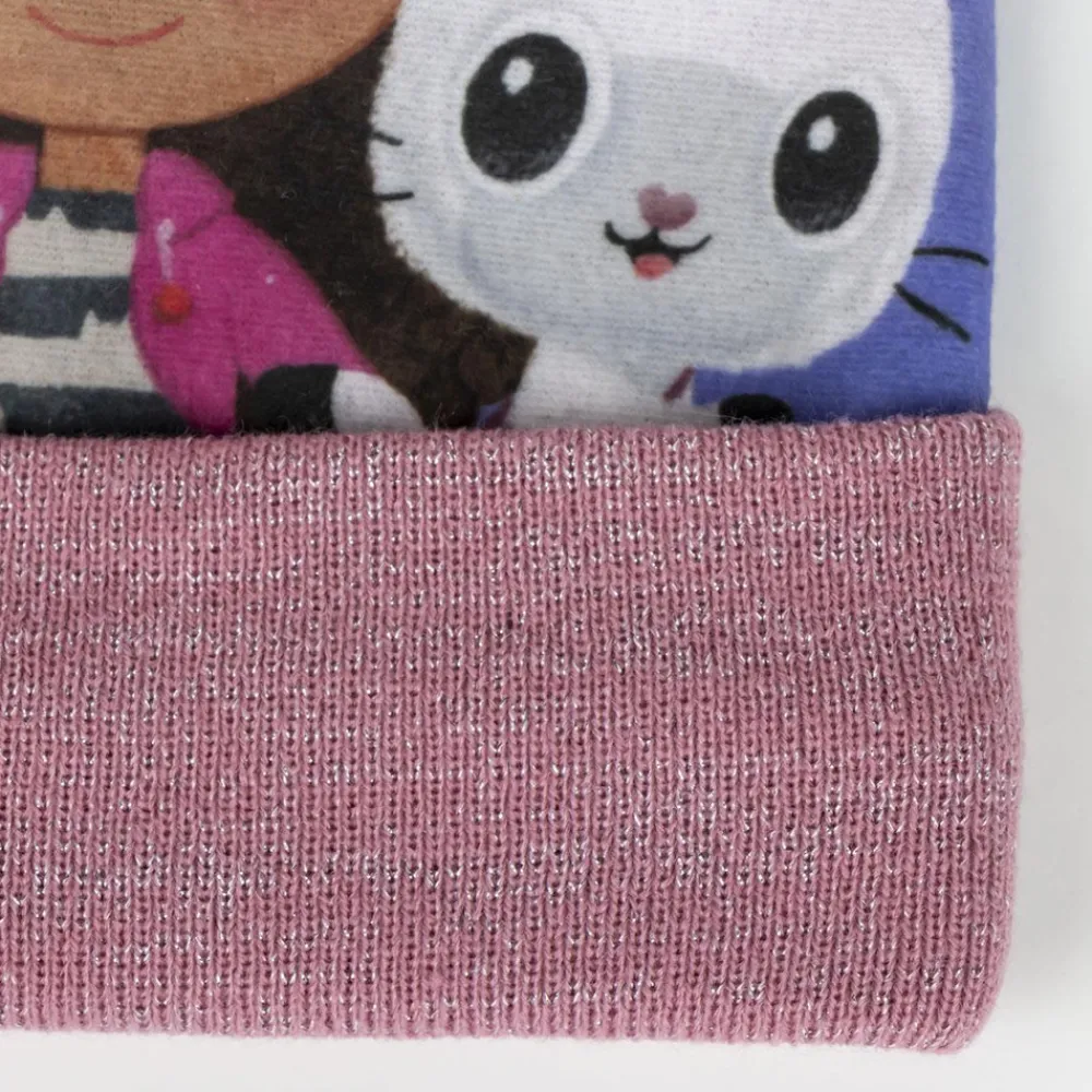 YM-EYEWEAR 2-Delt Hue og vante sæt - Gabby's Dollhouse - LRØD/LILLA- Luffer & Vanter|Elefanthuer & Huer