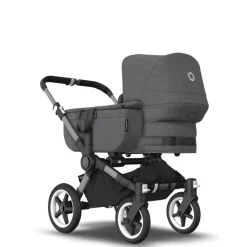 Bugaboo Donkey 5 mono complete - grey melange/graphite stel- Søskende/Tvillingevogne|Kombivogne Med Ergonomiske Sæder