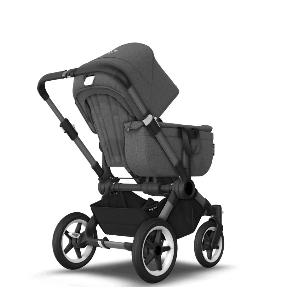 Bugaboo Donkey 5 mono complete - grey melange/graphite stel- Søskende/Tvillingevogne|Kombivogne Med Ergonomiske Sæder