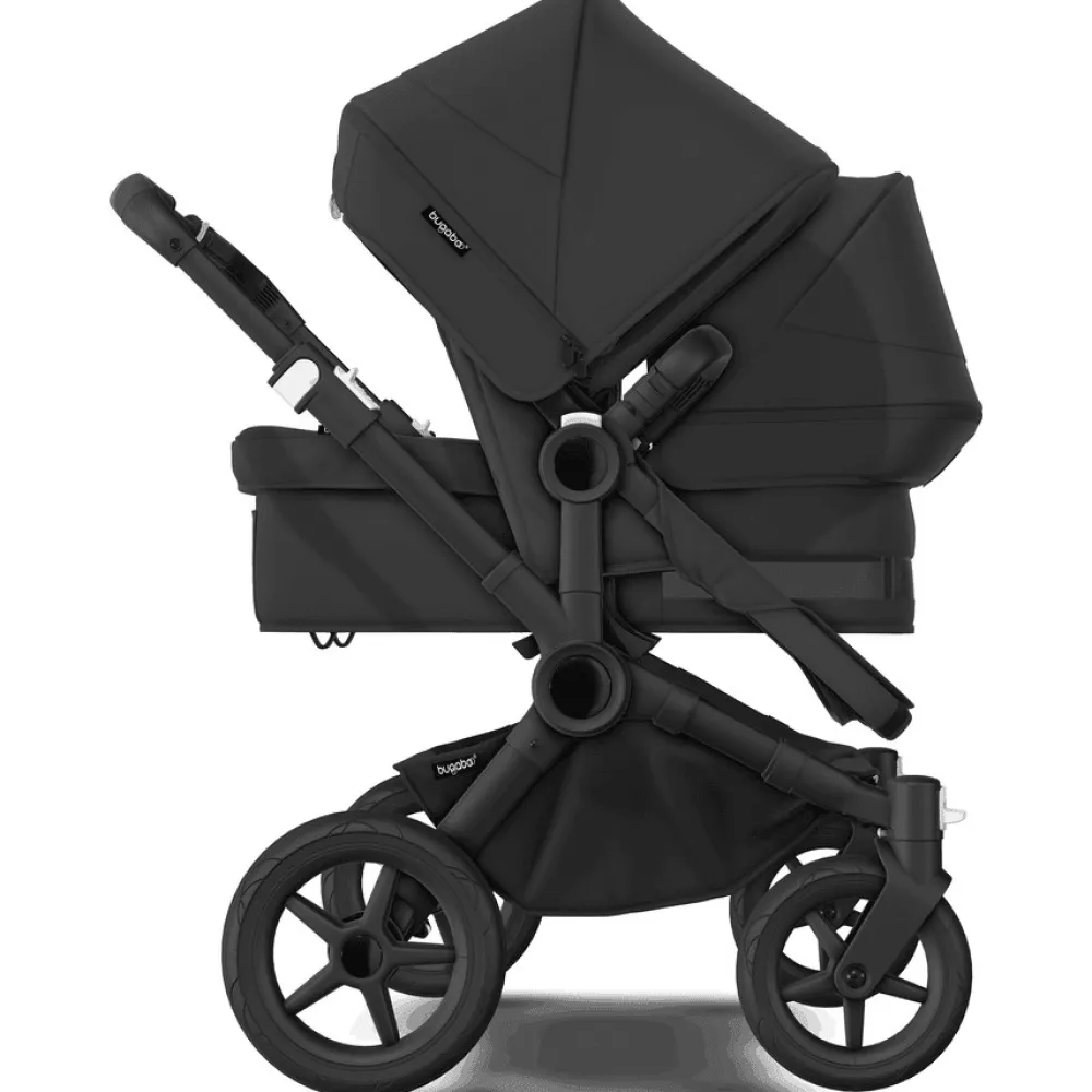 Bugaboo Donkey 5 søskendevogn complete - midnight black/black stel- Søskende/Tvillingevogne