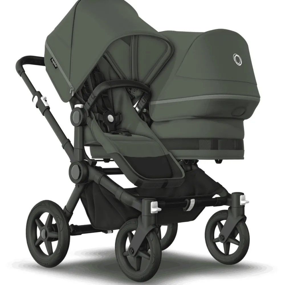 Bugaboo Donkey 5 søskendevogn complete - forest green/black stel- Søskende/Tvillingevogne