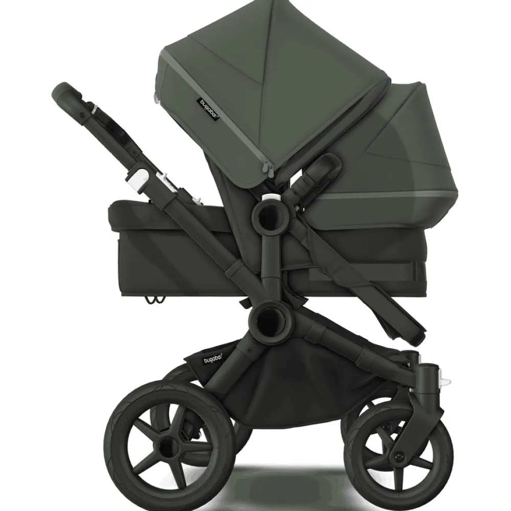 Bugaboo Donkey 5 søskendevogn complete - forest green/black stel- Søskende/Tvillingevogne