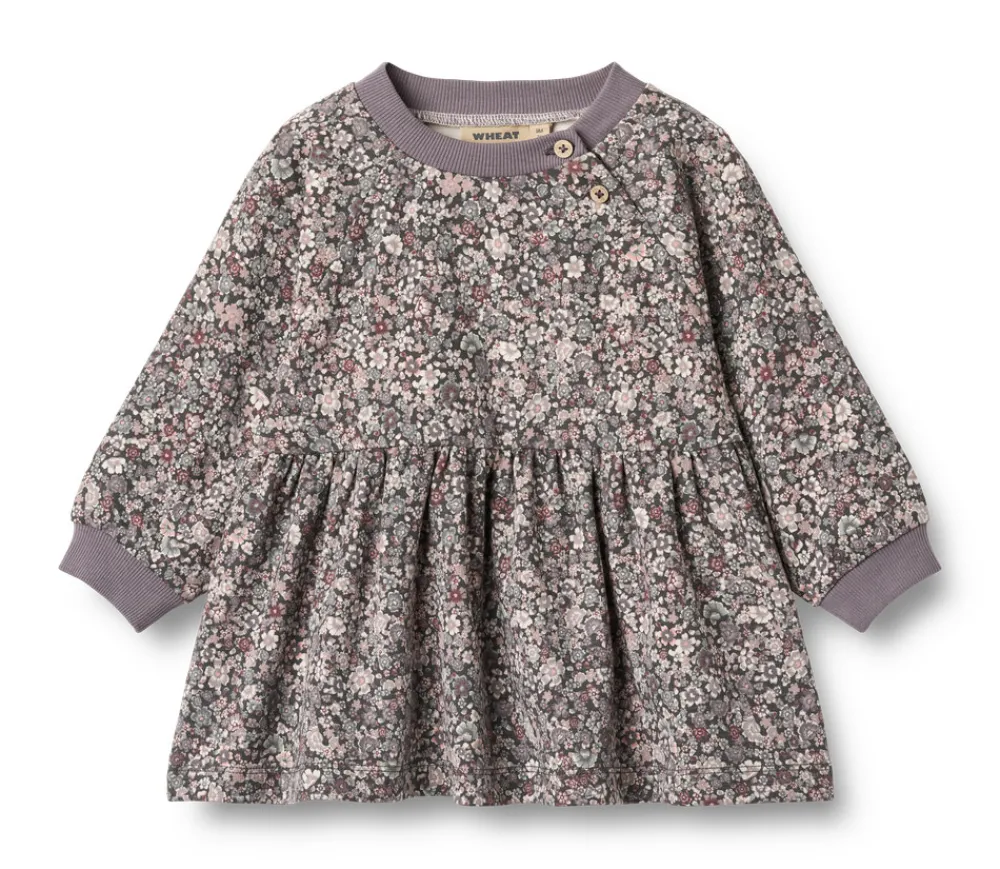 Wheat Dorthea Jersey Kjole - Purple stone flowers- Kjoler