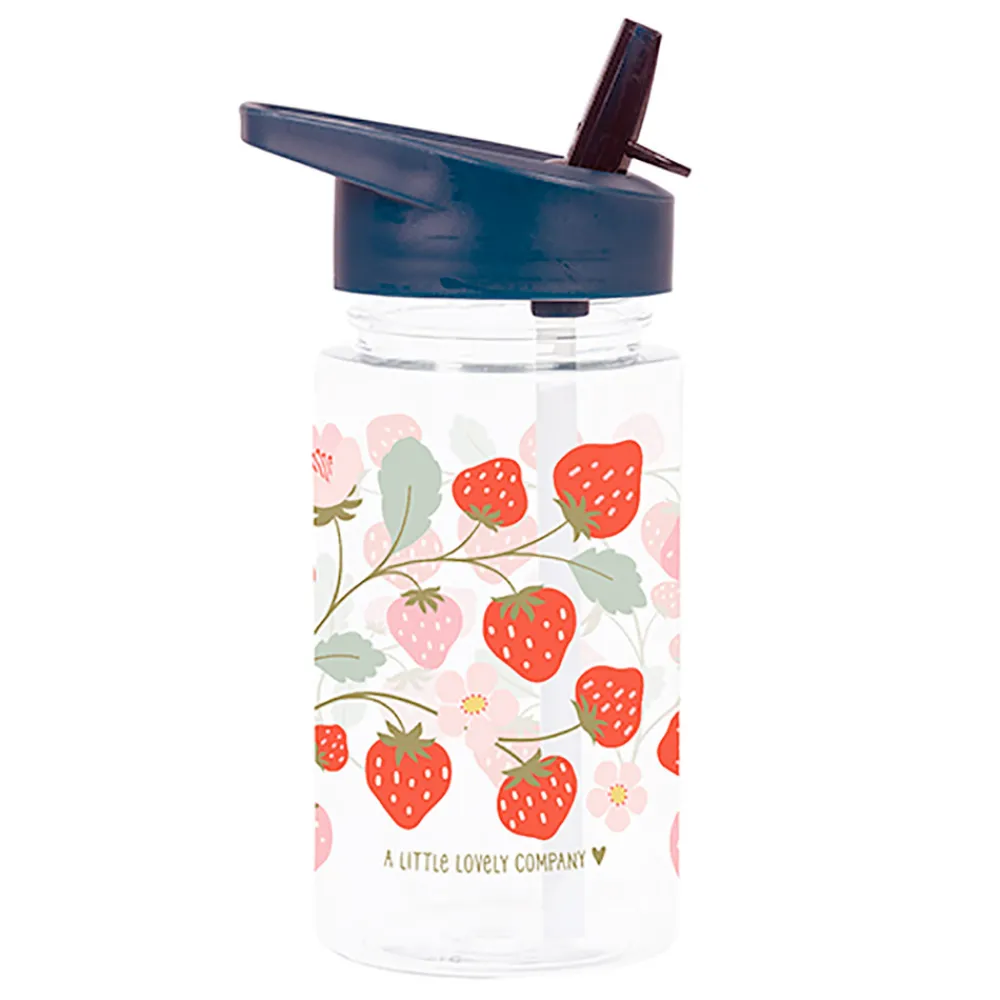A Little Lovely Company Drink bottle: Strawberries- Madkasser & Drikkedunke