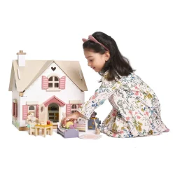 Tender Leaf Dukkehus med møbler - Cottontail cottage- Dukkehuse