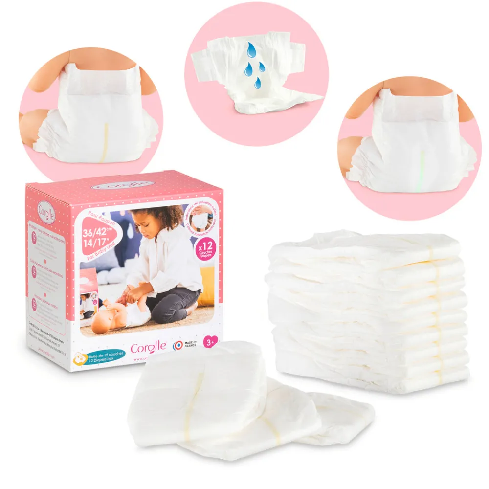 COROLLE Dukketilbehør, Bleer, 36 cm- Dukketilbehør