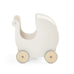 Sebra Dukkevogn i træ, classic white- Dukkevogne & Senge