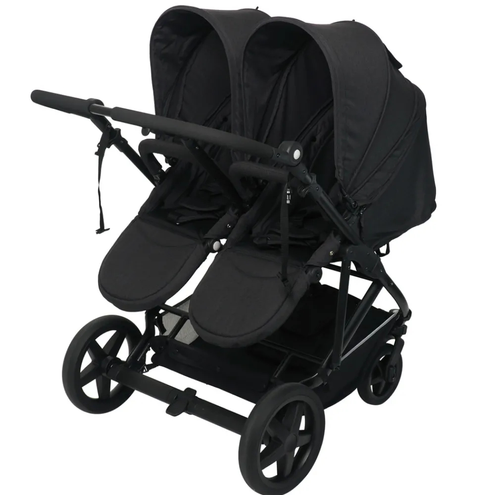 BASSON Duo Twin klapvogn Antracit- Søskende/Tvillingevogne