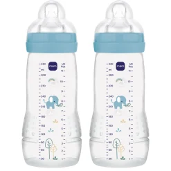 MAM Easy Active Baby Bottle 330ml 2pk Blue- Sutteflasker